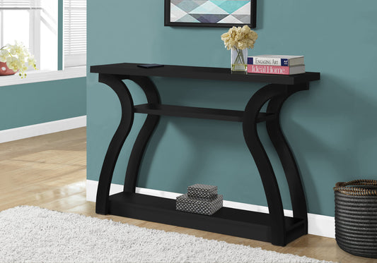 11.5" x 47.25" x 32" Black Hollow Core Particle Board  Accent Table Hall Console-0