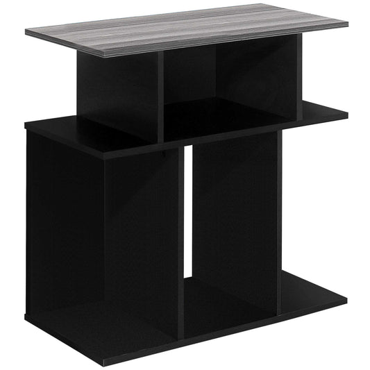 11.75" x 23.75" x 23.75" Black Grey Particle Board Laminate  Accent Table-0