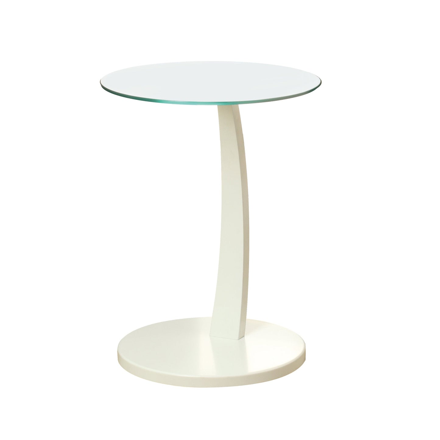 17.75" x 17.75" x 24" WhiteClear Particle Board Tempered Glass Accent Table-0