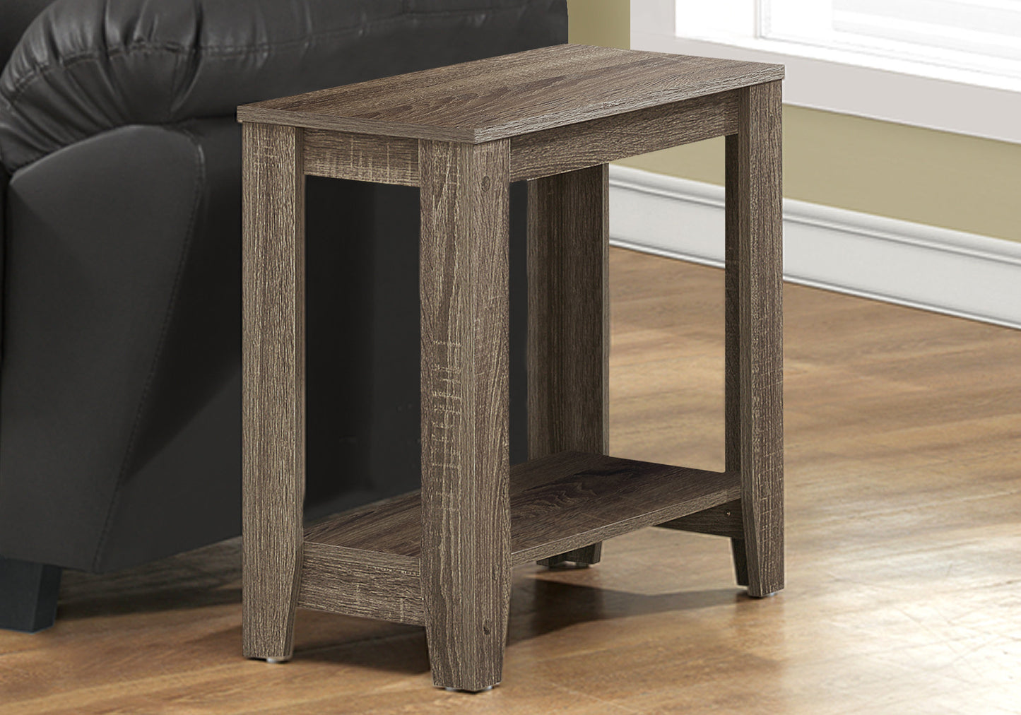 11.75" x 23.75" x 22" Dark Taupe Particle Board Laminate  Accent Table-1