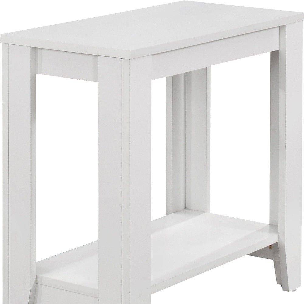 22" White Wood End Table With Shelf-3