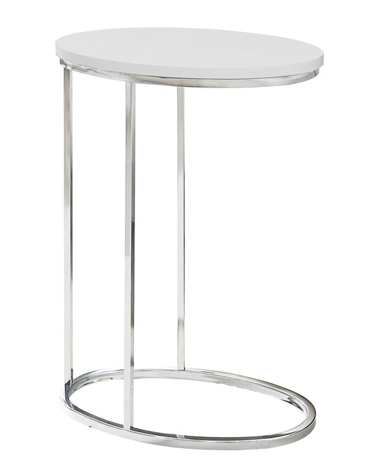 18.5" X 12" X 25" White Particle Board Metal Accent Table-0