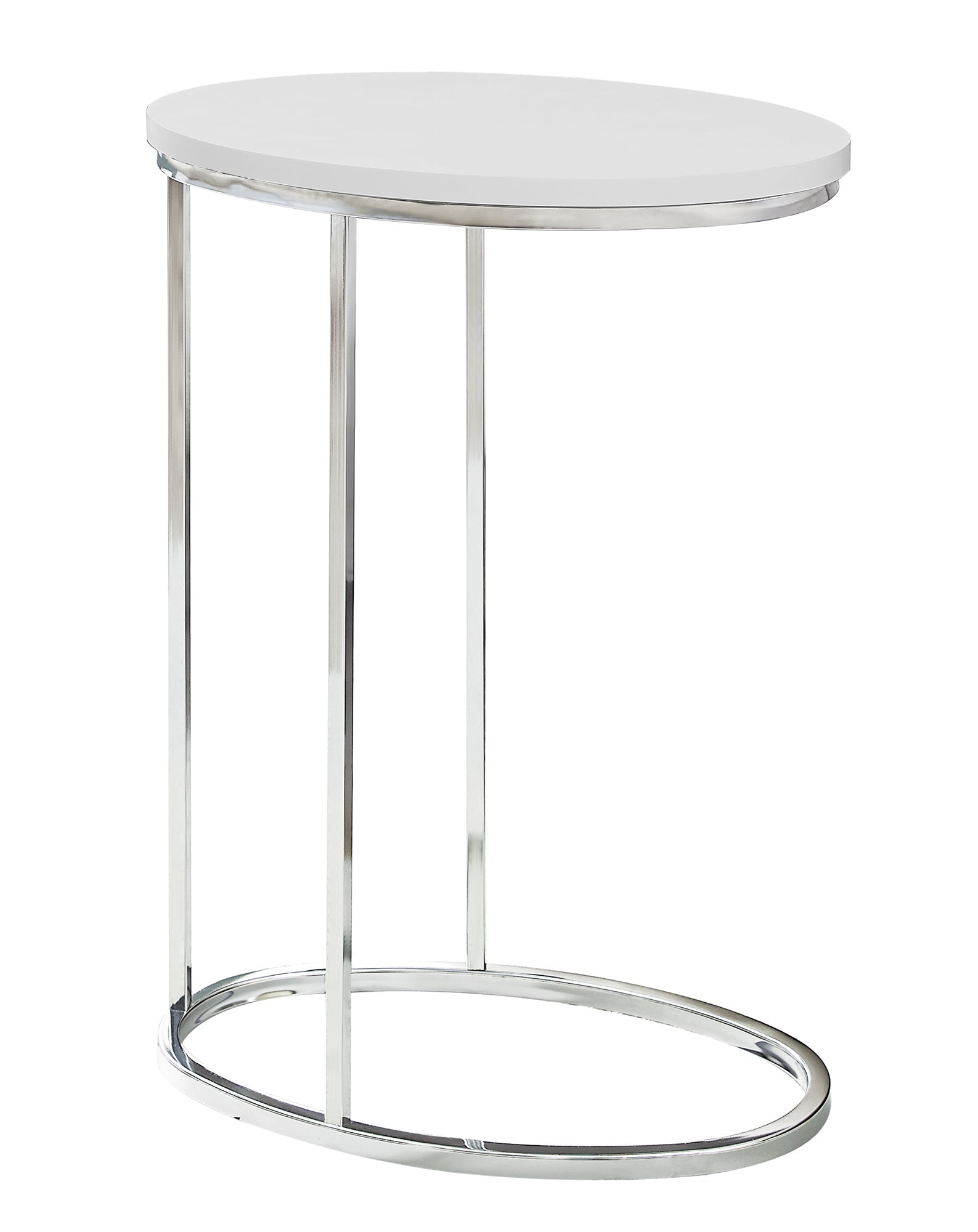 18.5" x 12" x 25" White Particle Board Metal Accent Table-0