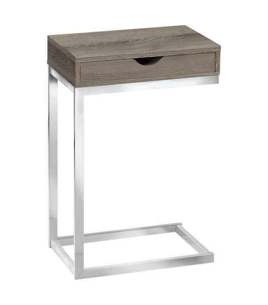 10.25" x 15.75" x 24.5" Dark Taupe Finish Metal Accent Table-0