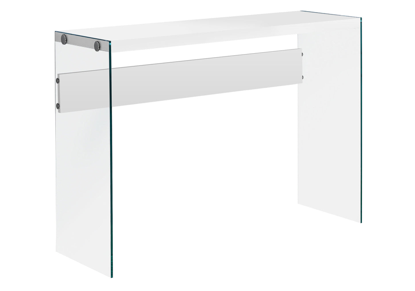 44" White and Clear Solid Console Table-0