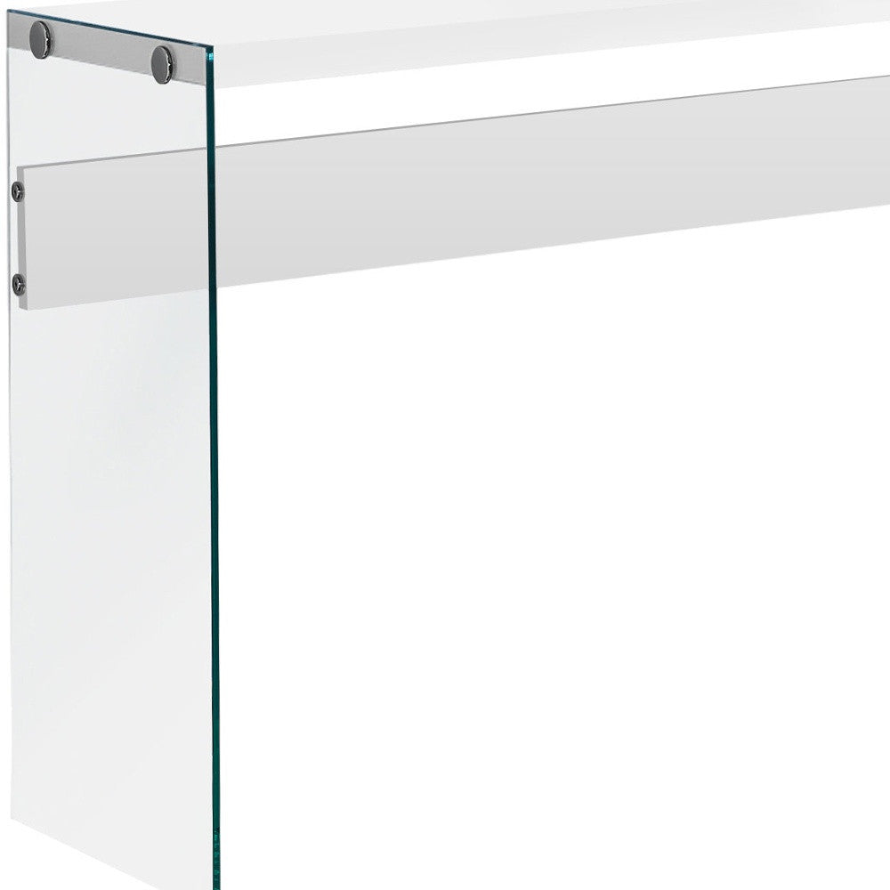 44" White and Clear Solid Console Table-2