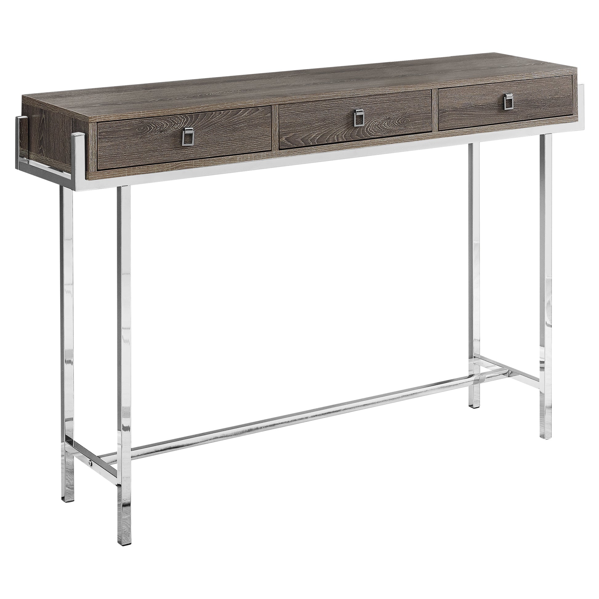 48" Taupe and Silver Console Table And Drawers-0