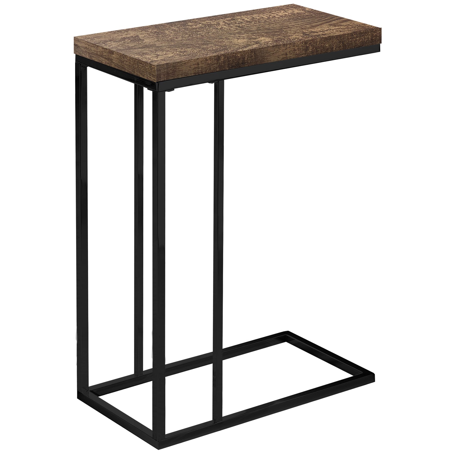 18.25" X 10.25" X 25.25" Brown and Black Particle Board Metal  Accent Table-0