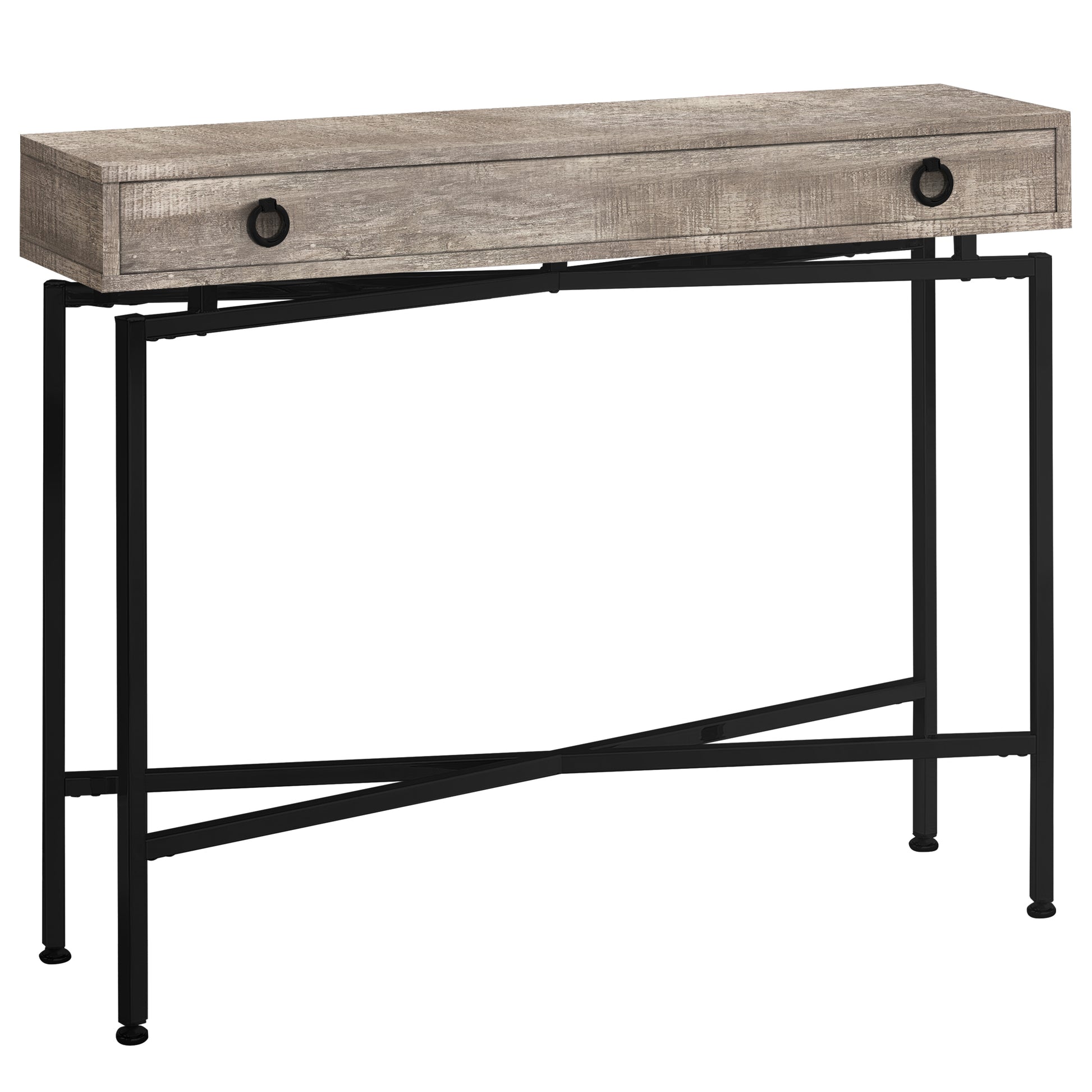 43" Taupe And Black Cross Leg Console Table-0