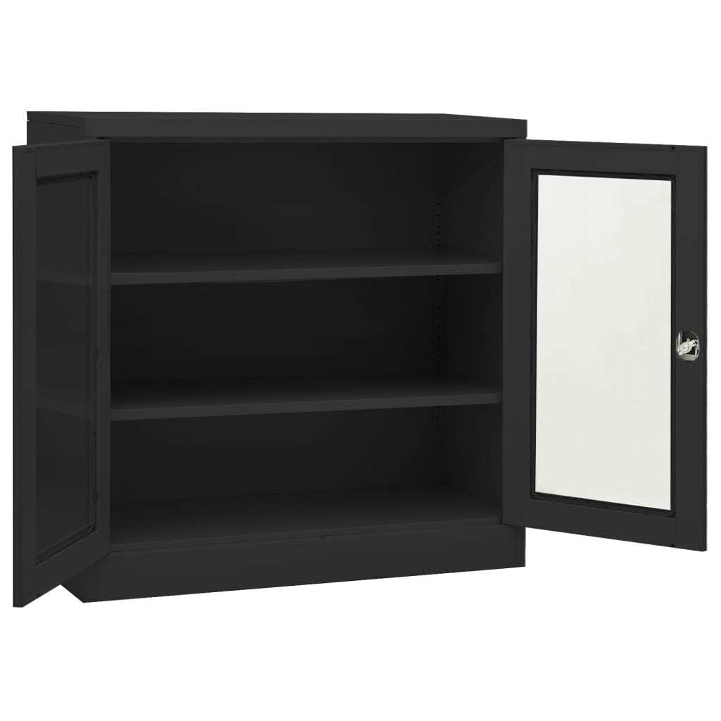 vidaXL Office Cabinet Anthracite 35.4"x15.7"x35.4" Steel