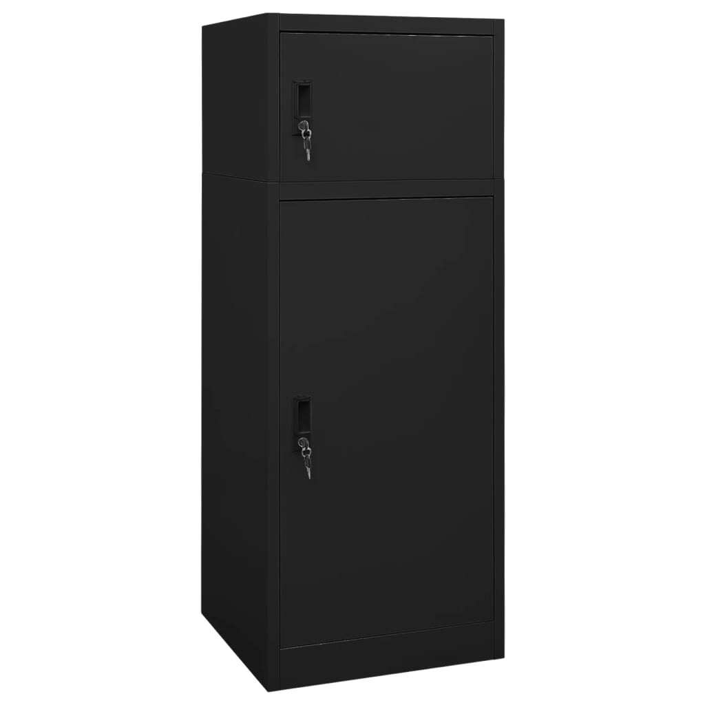 vidaXL Saddle Cabinet Black 20.9"x20.9"x55.1" Steel