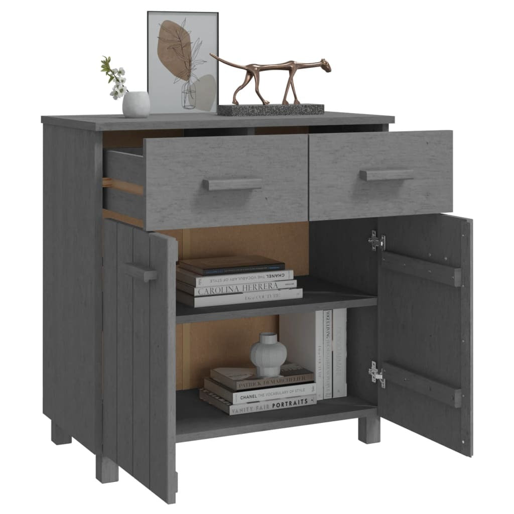 vidaXL Sideboard HAMAR Dark Gray 31.1"x15.7"x31.5" Solid Wood Pine