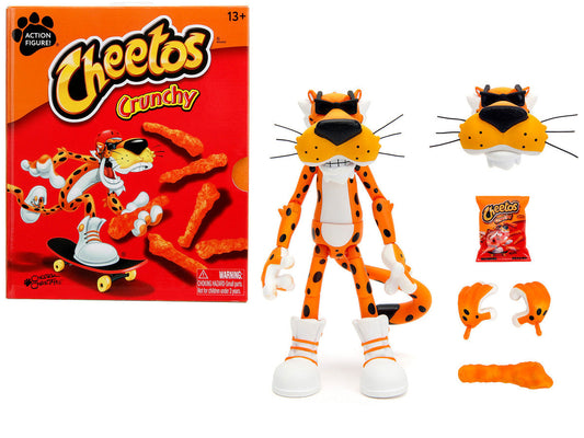 Chester Cheetah 5.5" Figure with Accessories and Alternate Head and Hands "Cheetos Crunchy" model by Jada-0