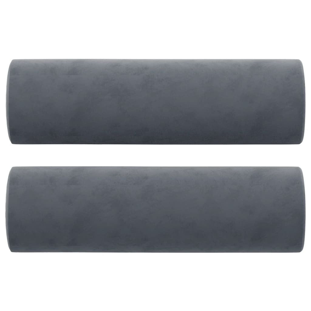 vidaXL Throw Pillows 2 pcs Dark Gray 5.9"x19.7" Velvet