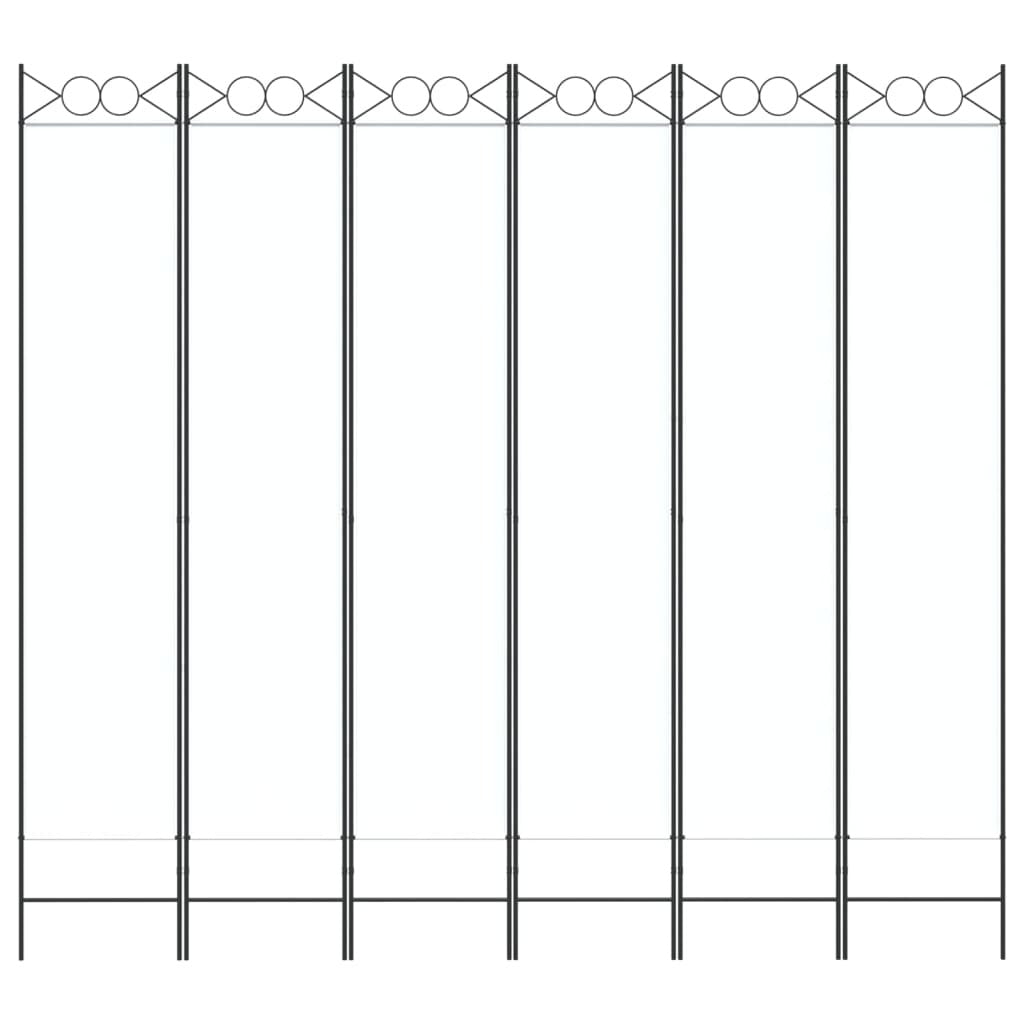 vidaXL 6-Panel Room Divider White 94.5"x86.6" Fabric