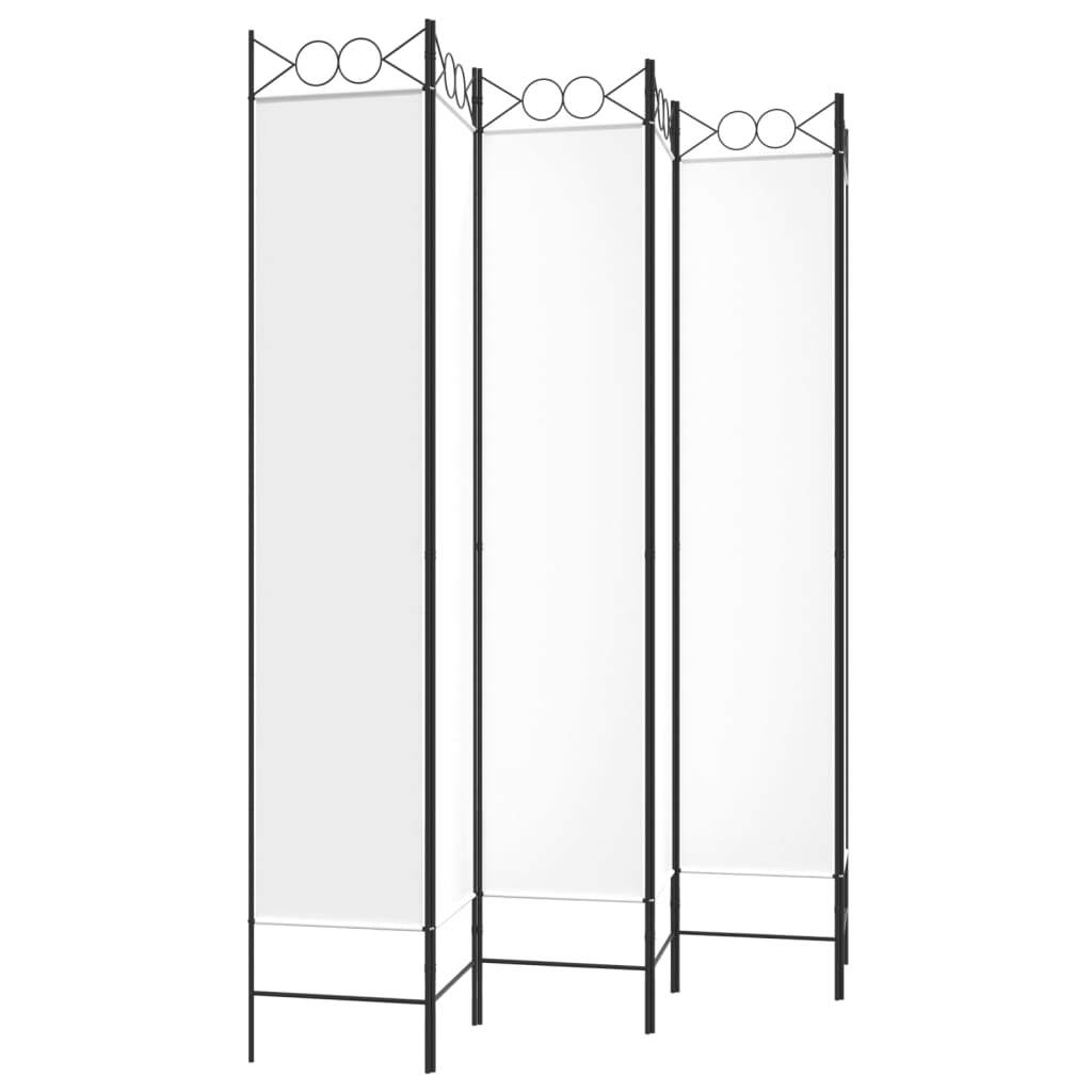 vidaXL 6-Panel Room Divider White 94.5"x86.6" Fabric