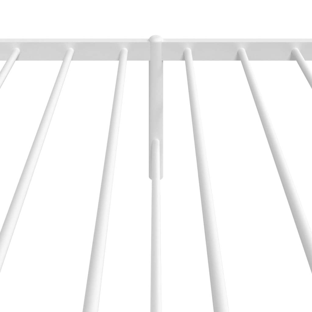 vidaXL Metal Bed Frame with Headboard White 39.4"x74.8" Twin