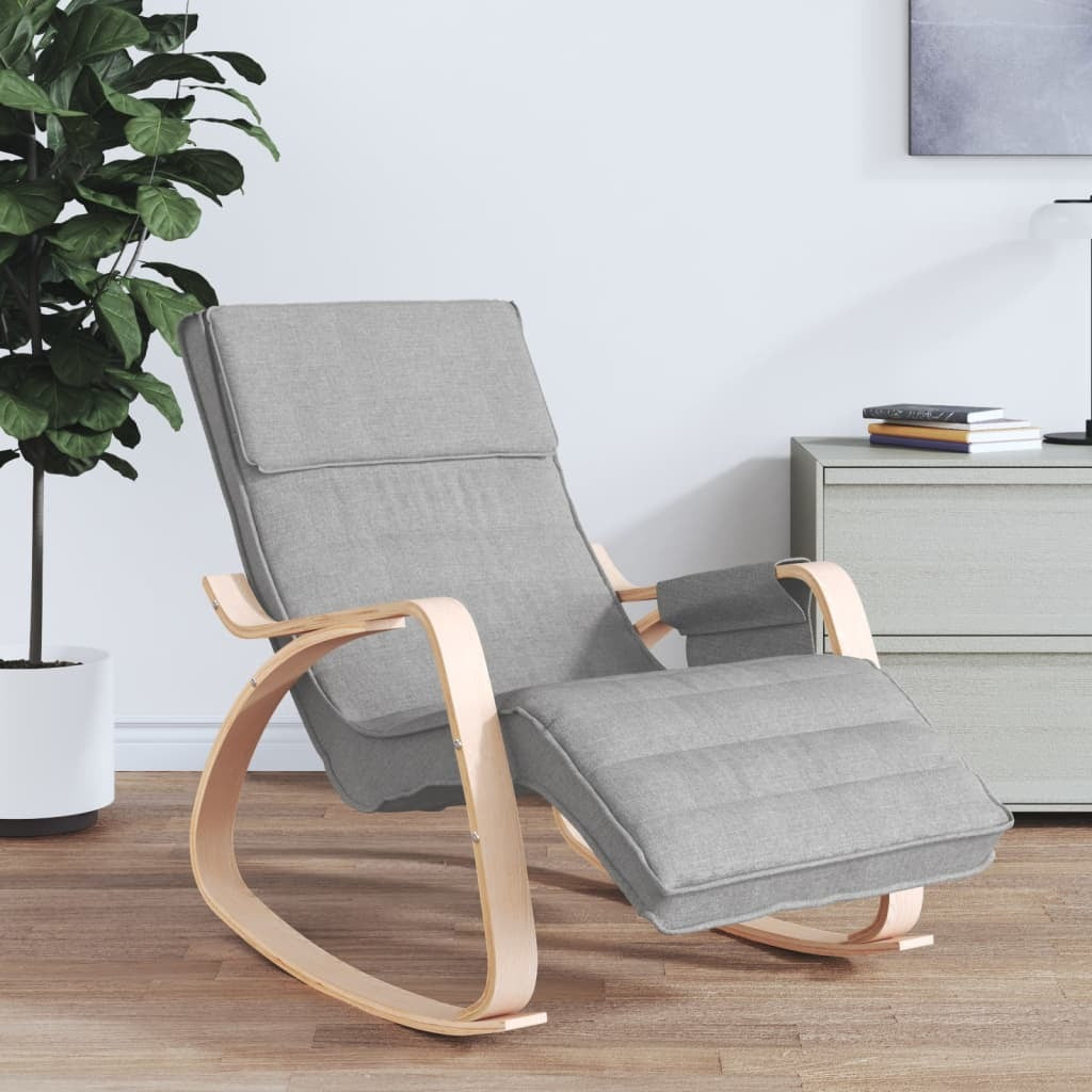 vidaXL Rocking Chair Light Gray Fabric