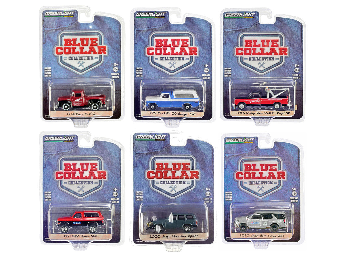 "Blue Collar Collection" Set of 6 pieces Series 12 1/64 Diecast Model Cars by Greenlight-0