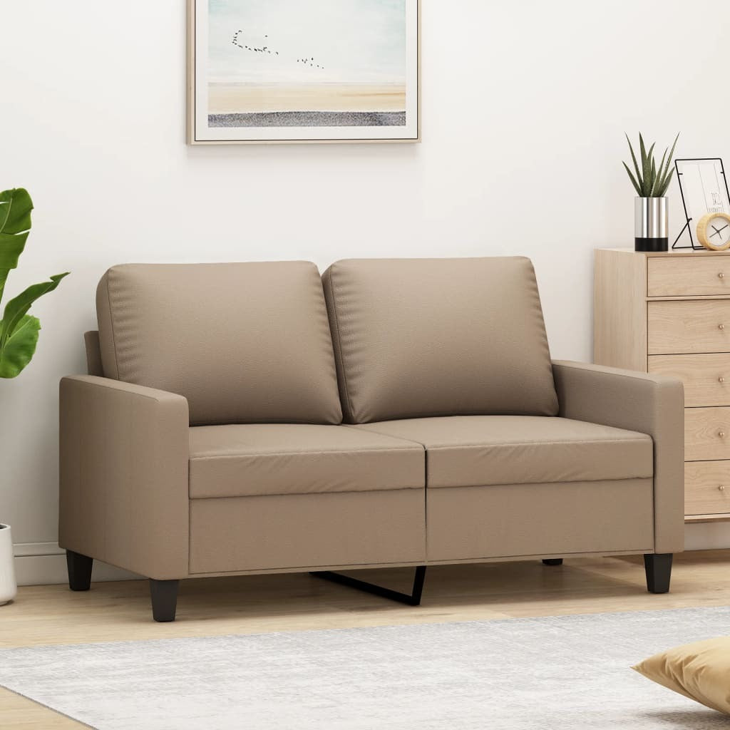 vidaXL 2-Seater Sofa Cappuccino 47.2" Faux Leather