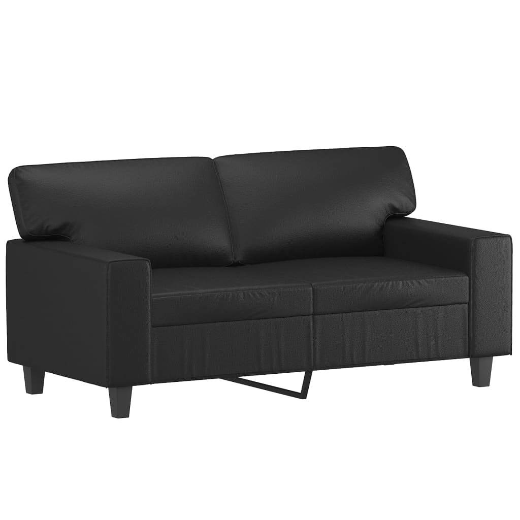 vidaXL 2-Seater Sofa Black 47.2" Faux Leather