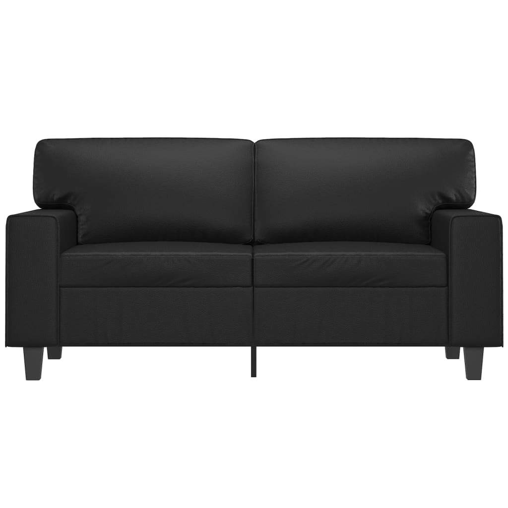 vidaXL 2-Seater Sofa Black 47.2" Faux Leather