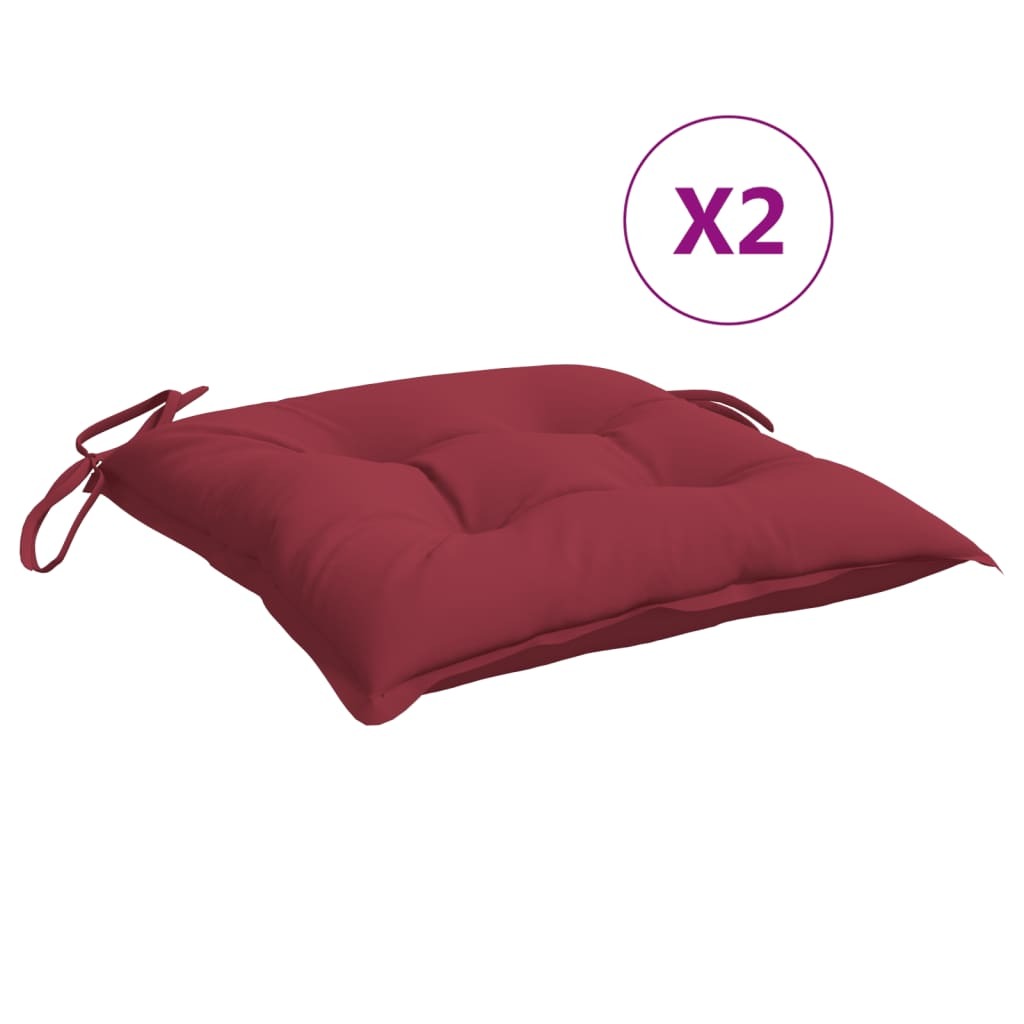 vidaXL Pallet Cushions 2 pcs Wine Red 19.7"x19.7"x2.8" Oxford Fabric