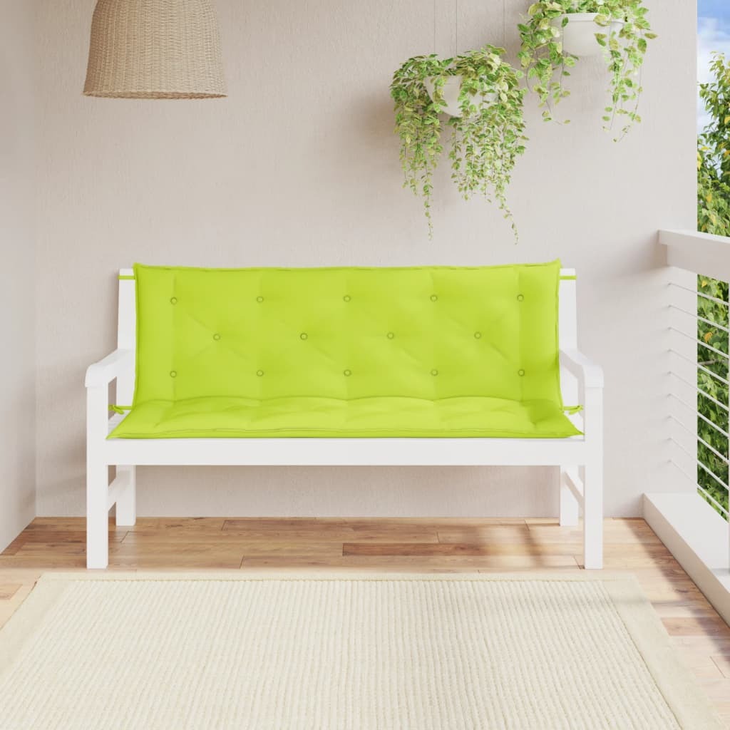 vidaXL Garden Bench Cushions 2 pcs Bright Green 59.1"x19.7"x2.8" Oxford Fabric