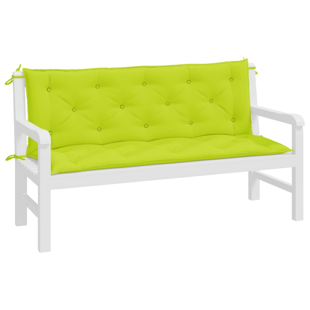 vidaXL Garden Bench Cushions 2 pcs Bright Green 59.1"x19.7"x2.8" Oxford Fabric