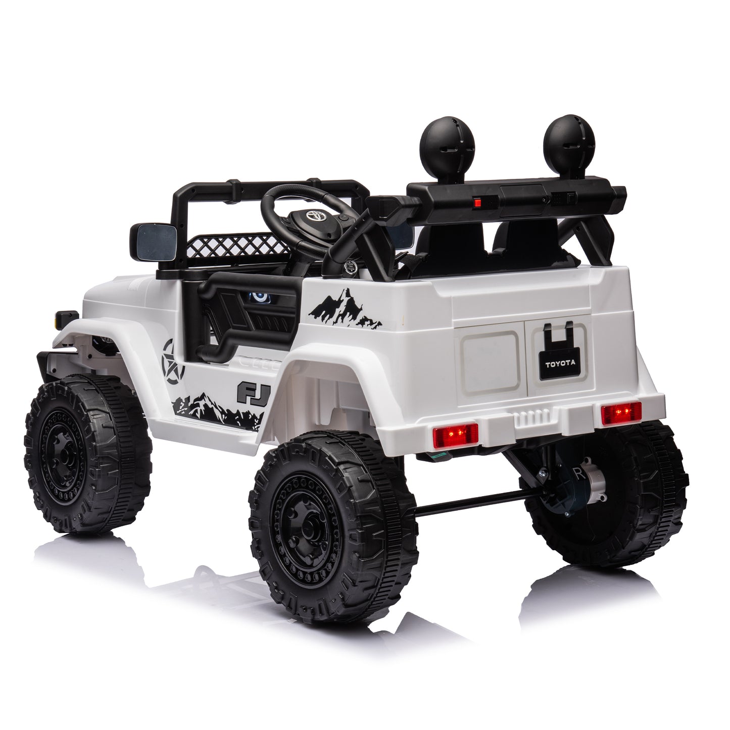 Licensed TOYOTA FJ Cruiser,12V Kids ride on car 2.4G W/Parents Remote Control,electric car for kids,Three speed adjustable,Power display, USB,MP3 ,Bluetooth,LED light,Three-point safety belt