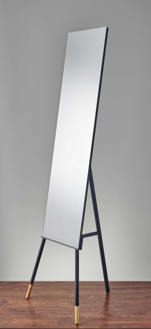 57" Matte Rectangle Cheval Standing Mirror Freestanding With Metal Frame