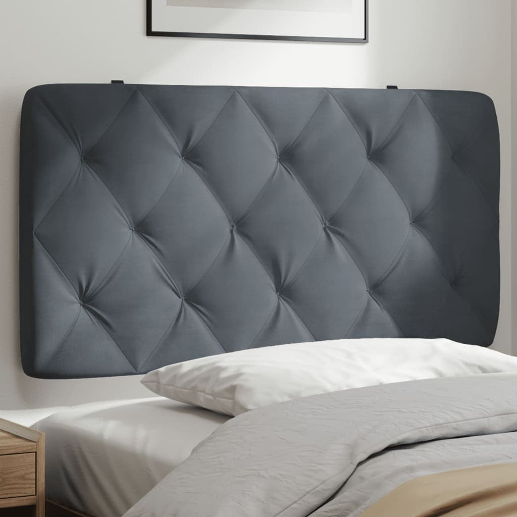 vidaXL Headboard Cushion Dark Gray 39.4" Velvet