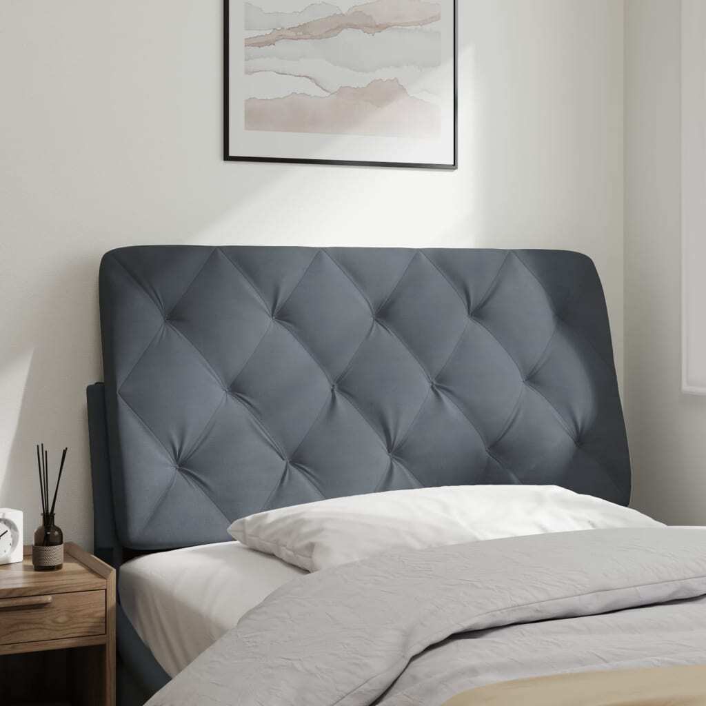 vidaXL Headboard Cushion Dark Gray 39.4" Velvet