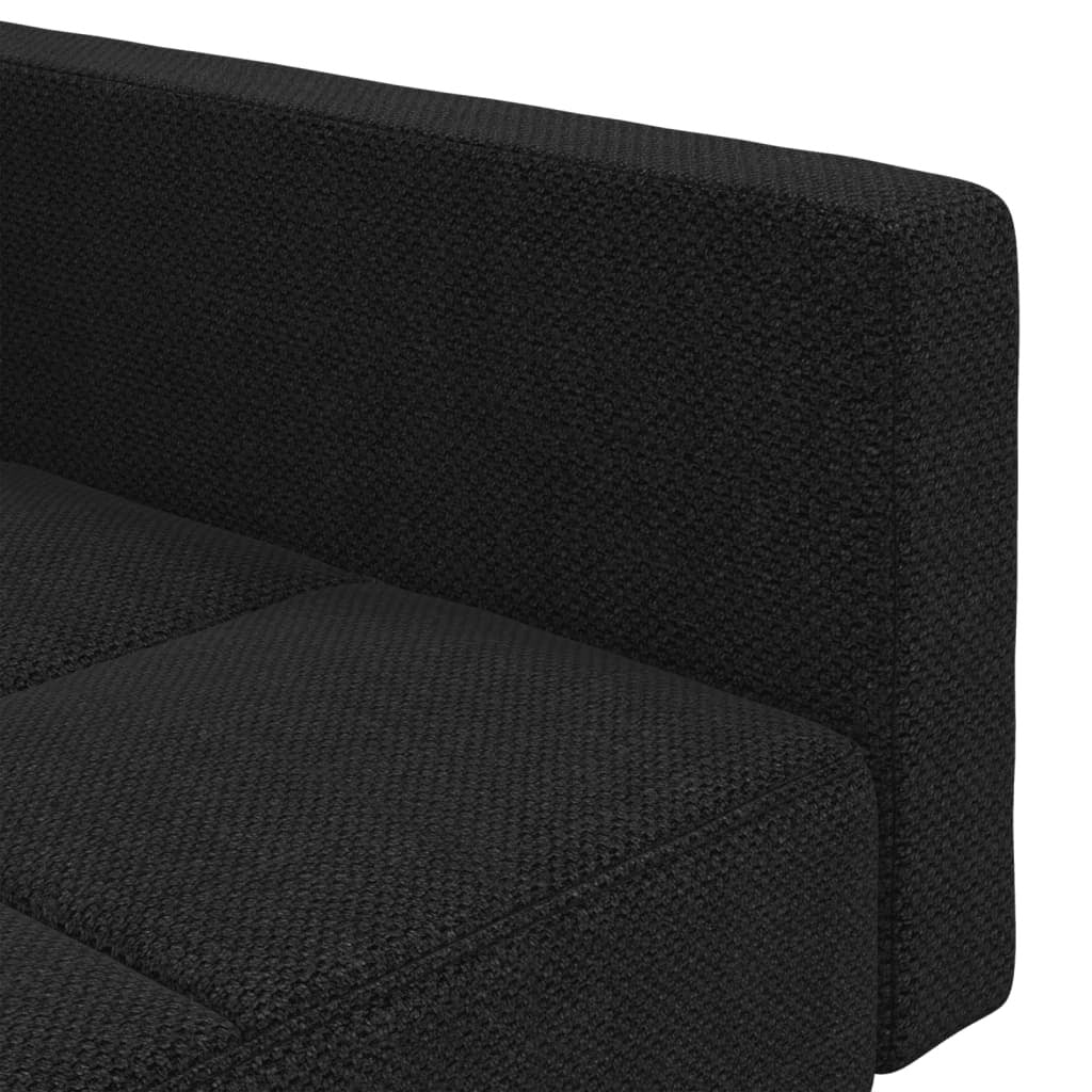 vidaXL 2-Seater Sofa Bed with Two Pillows Black Fabric