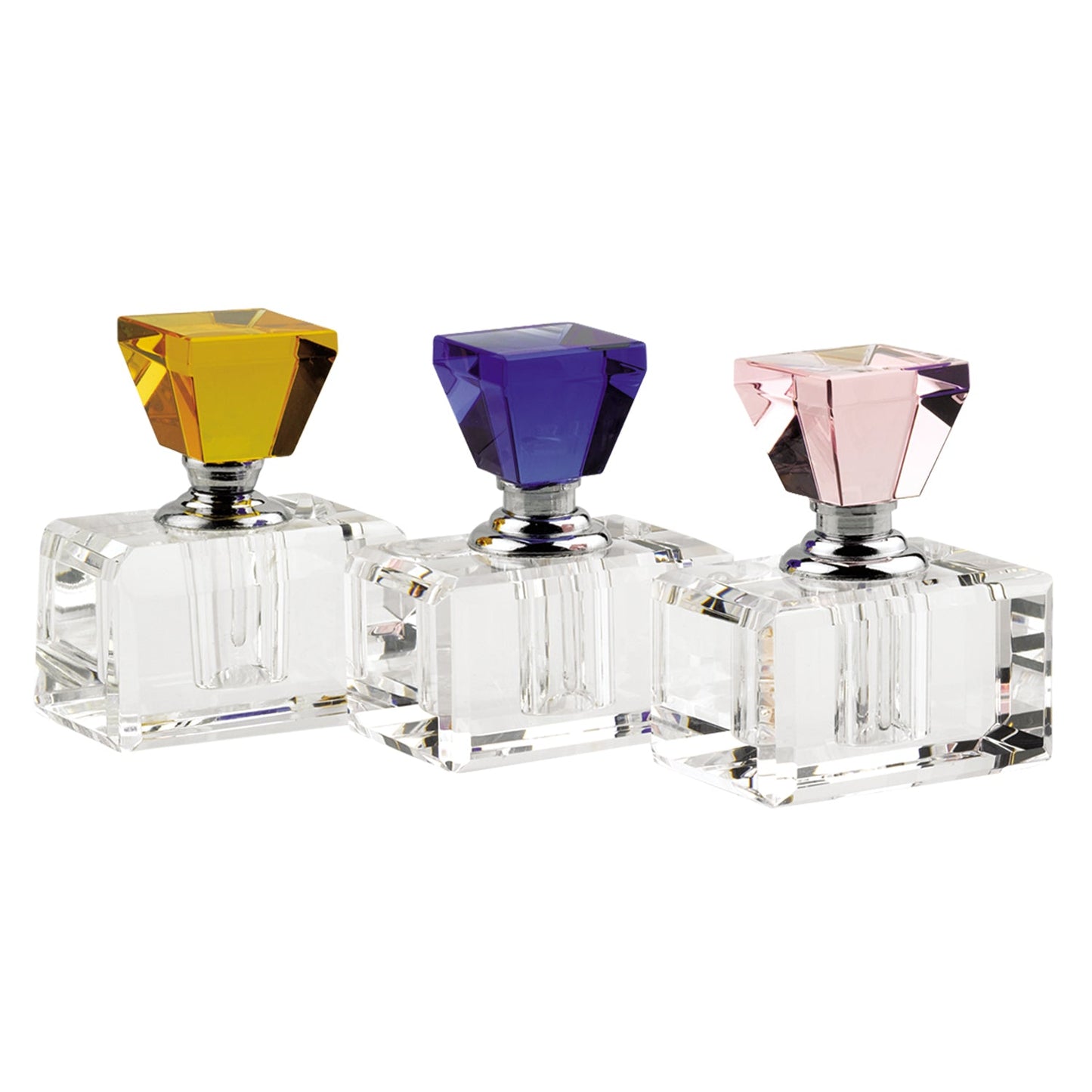 3 pc Rainbow Crystal Perfume Bottle Set-0