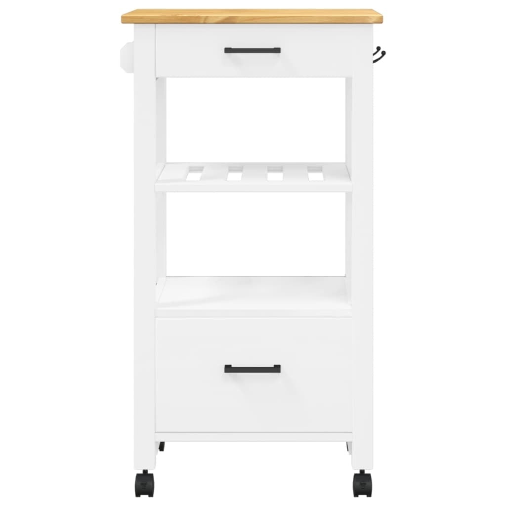 vidaXL Kitchen Trolley MONZA 18.9"x15.7"x35.4" Solid Wood Pine