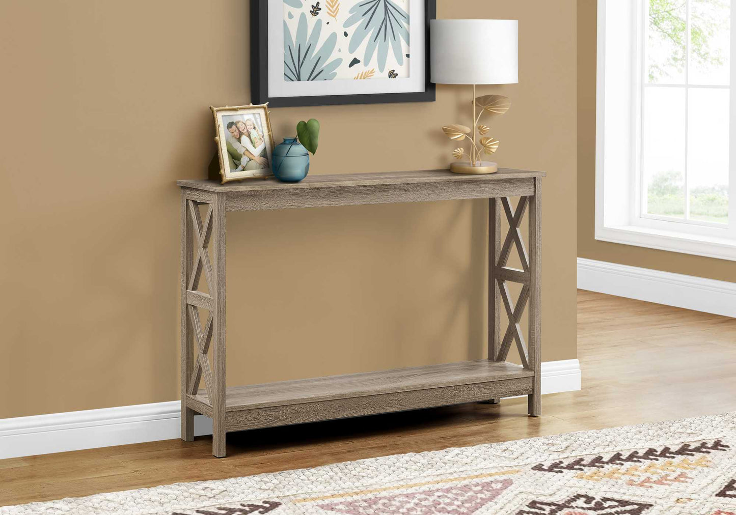 47" Taupe Console Table With Storage-5