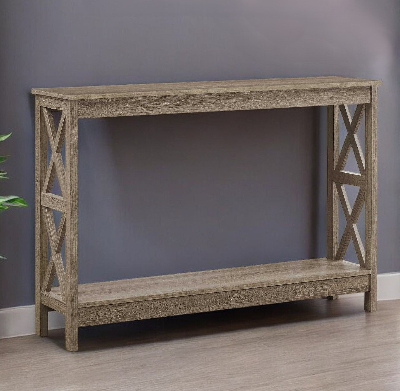 47" Taupe Console Table With Storage-1