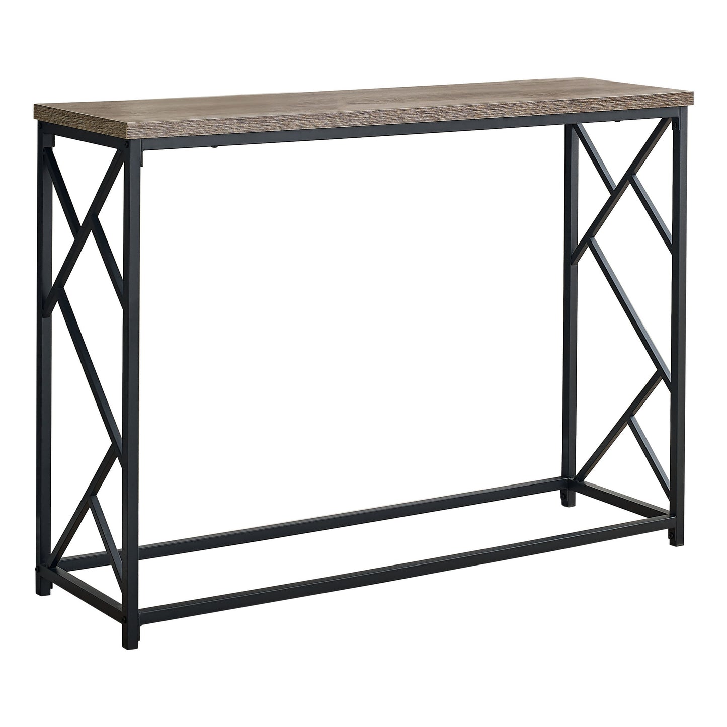 44" Taupe And Black Frame Console Table-0