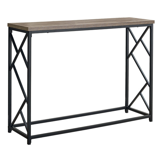 44" Taupe And Black Frame Console Table-0