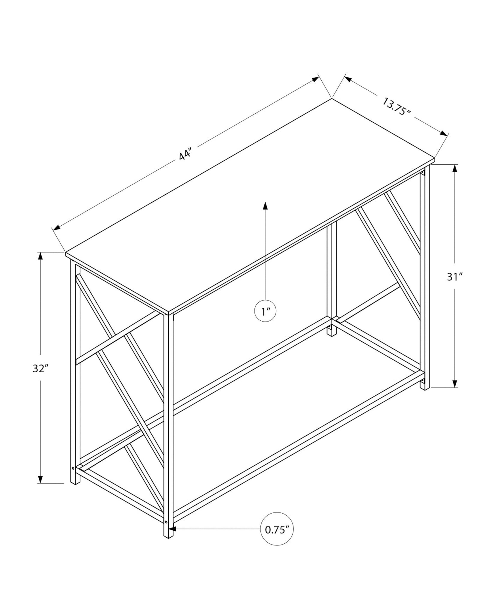 44" Taupe And Black Frame Console Table-6