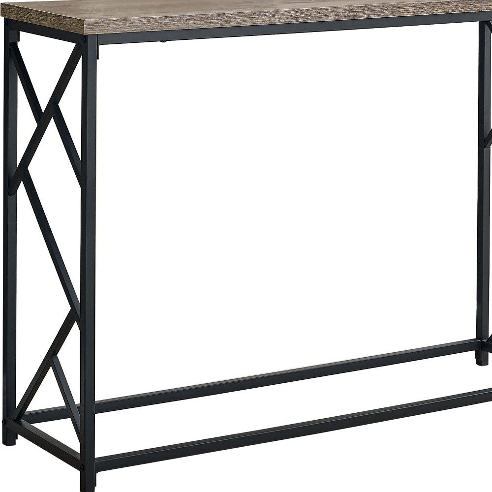 44" Taupe And Black Frame Console Table-3