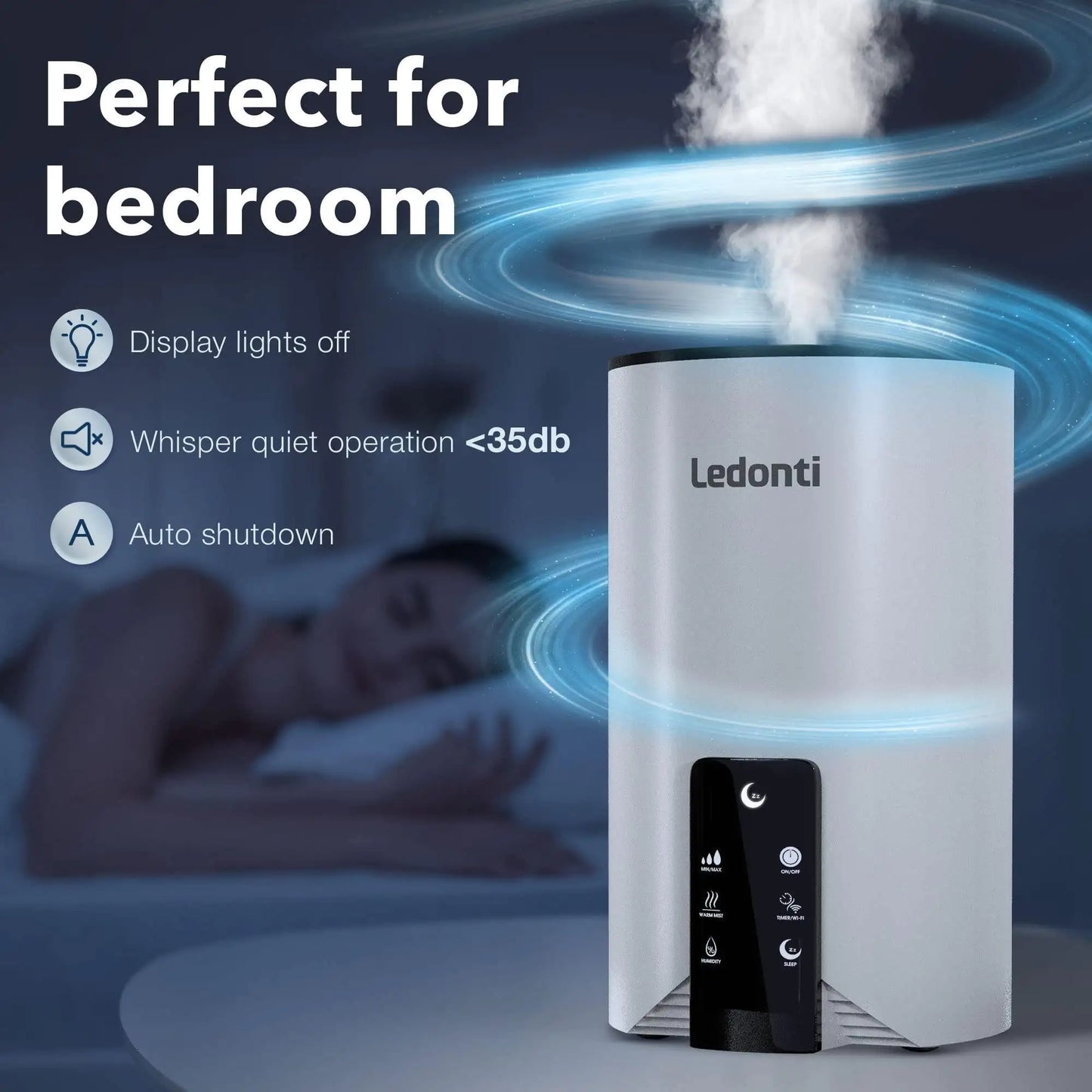 WiFi Control Humidifiers for Bedroom   Dual Mist (Cool & Warm) ! Humidifier 4L