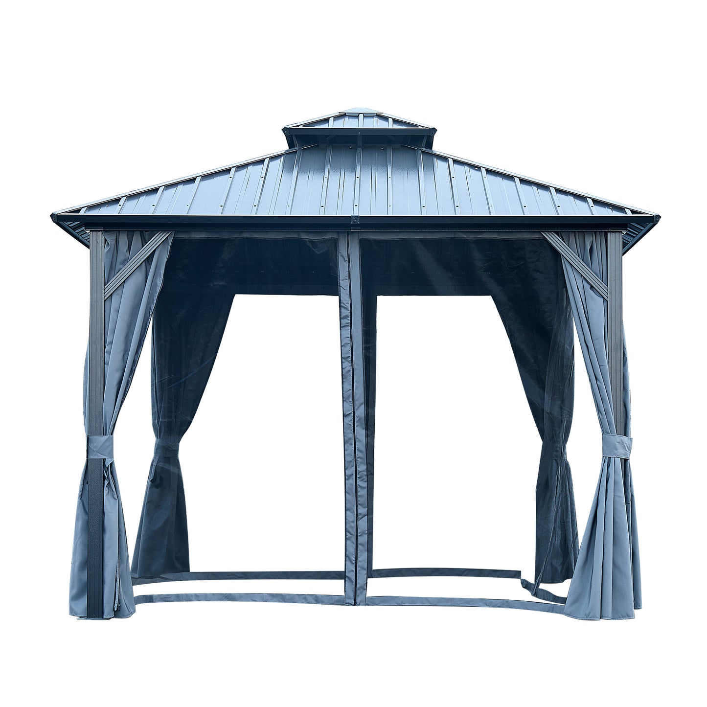 10*10FT patic gazebo,alu gazebo with steel canopy,Outdoor Permanent Hardtop Gazebo Canopy for Patio, Garden, Backyard