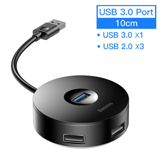 style: 0.1M Black USB - hub notebook usb adapter hub round box