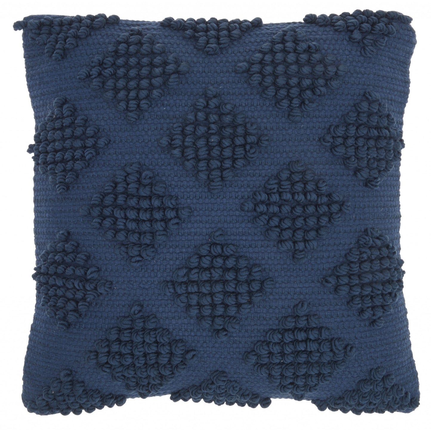 18" Navy Blue Textured Diamonds Throw Pillow