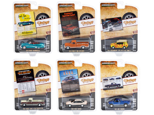 "Vintage Ad Cars" Set of 6 pieces Series 8 1/64 Diecast Model Cars by Greenlight-0