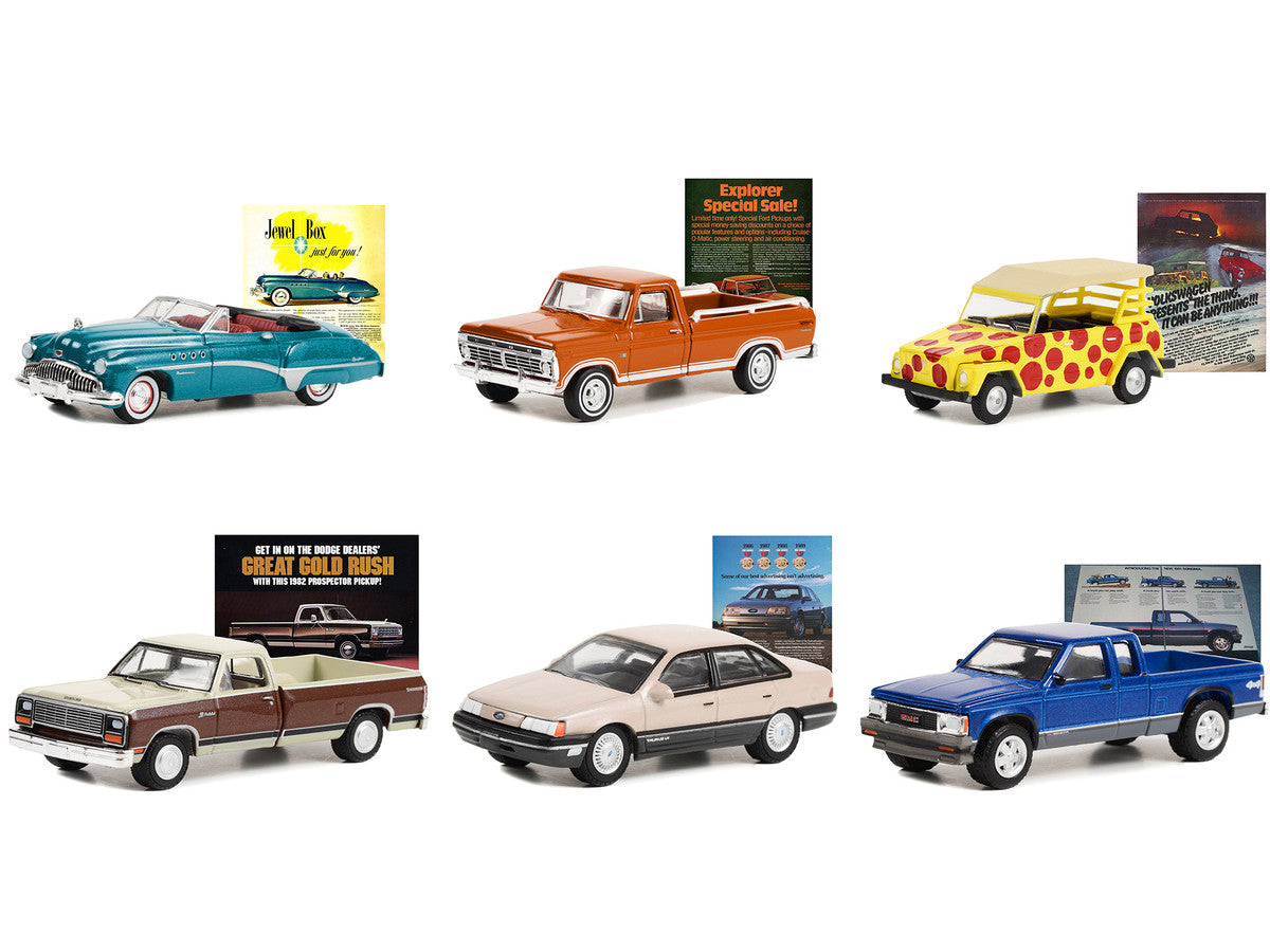 "Vintage Ad Cars" Set of 6 pieces Series 8 1/64 Diecast Model Cars by Greenlight-2