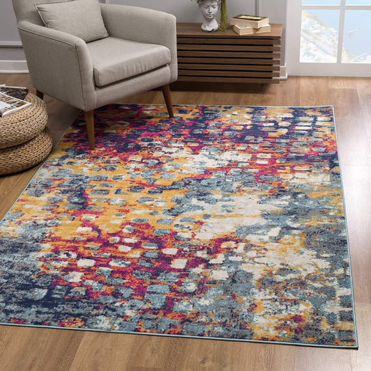 4' X 6' Multicolored Abstract Painting Area Rug