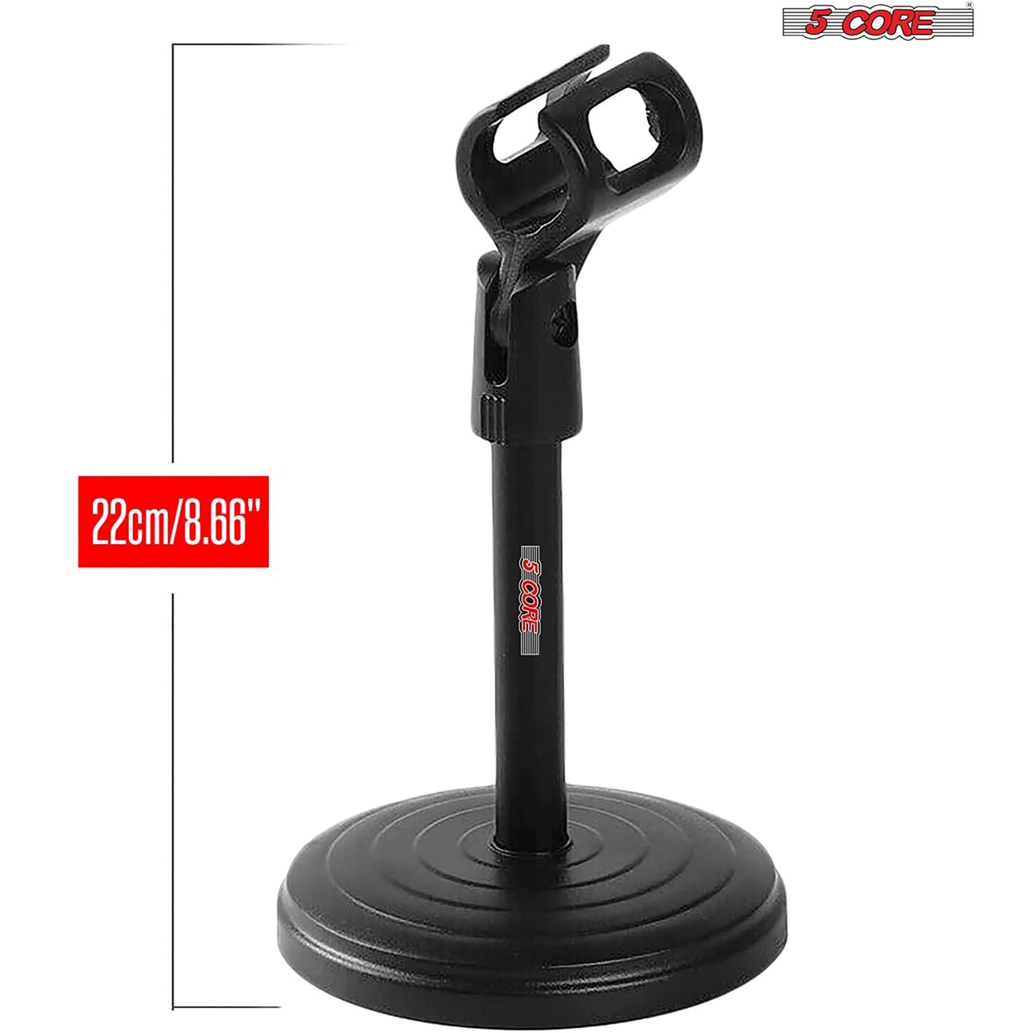 5Core Desk Mic Stand 3Pcs Adjustable Table Round Base Portable Desktop Microphone Stands Holder-2